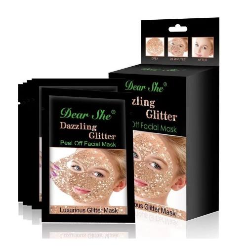 Маска для лица Dear She Peel Off Facial Mask Glitter золото 10 шт 