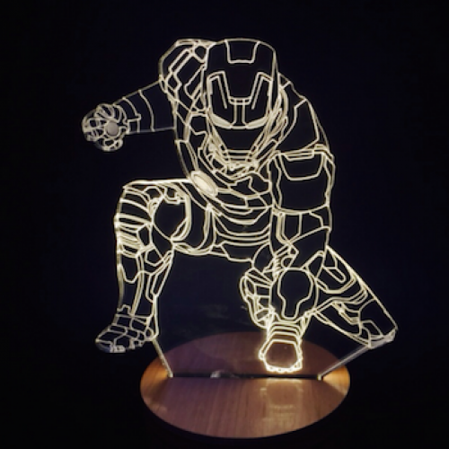 Объемный 3D светильник Железный человек 2 (Iron man)